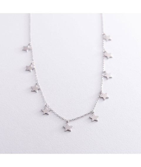 Silver necklace "Stars" (9 pcs) 181036 Onix 45