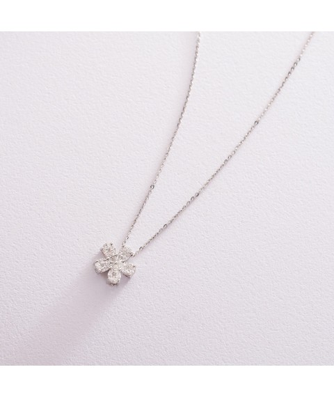 Gold pendant "Flower" with diamonds pb0207di Onix