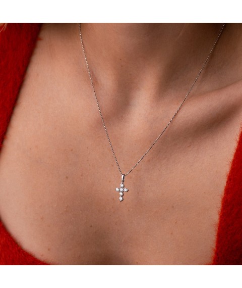 Cross with diamonds (white gold) pb0338gm Onyx