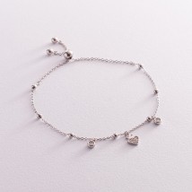 Silver bracelet with heart (cubic zirconia) 141251 Onix 21