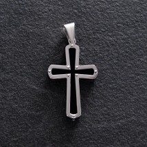 Silver cross with polymer 132974 Onyx