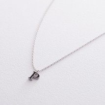 Silver necklace with the letter P 18972h Onix 45