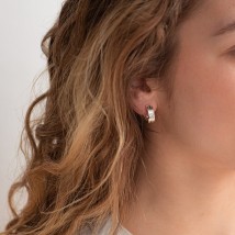 Silver earrings "Love" (cubic zirconia) 123010 Onyx