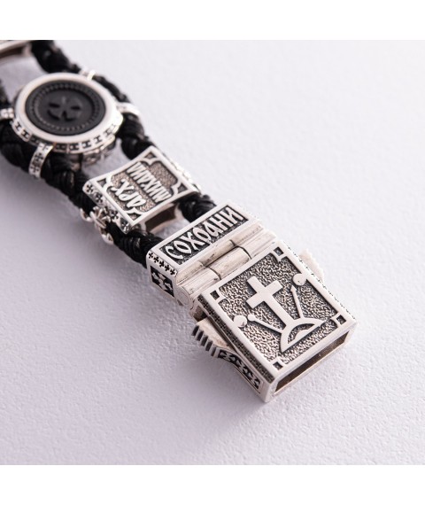 Silver bracelet "St. Nicholas the Wonderworker" (ebony) 627 Onyx 23