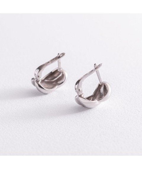 Silver earrings "Ella" 122983 Onyx