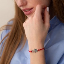 Bracelet with red thread "Hamsa" 141107 Onyx 18