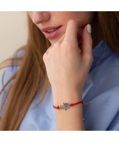 Bracelet with red thread "Hamsa" 141107 Onyx 21