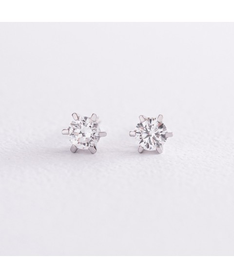 Gold earrings - studs with diamonds 316601121 Onyx