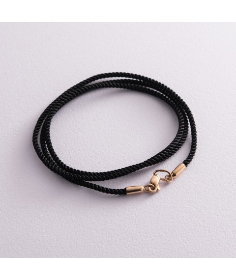 Silk cord with gold clasp (2 mm) count02038 Onix 50