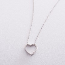 Gold necklace "Heart" (cubic zirconia) count01605 Onix 45