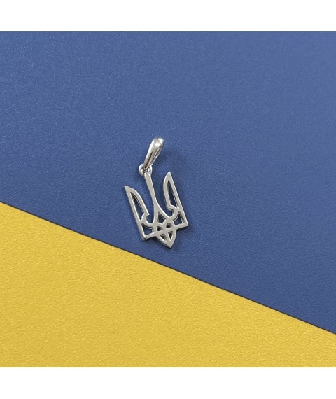 Золотая подвеска "Герб Украины - Тризуб" п03693 Онікс