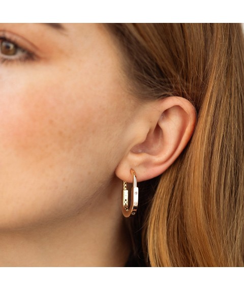 Earrings "Camilla" in red gold (cubic zirconia) s08810 Onyx