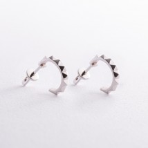 Earrings - studs "Mona" in white gold s08446 Onyx