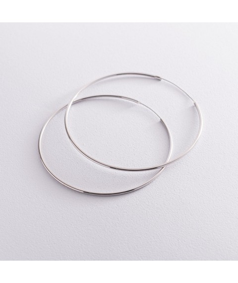 Сережки - кільця в сріблі (7.7 см) 122936 Онікс