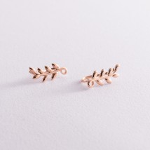 Climber earrings "Twigs" in red gold s07581 Onyx