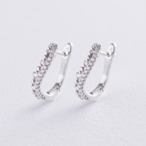 Gold earrings with diamonds sb0328ri Onyx