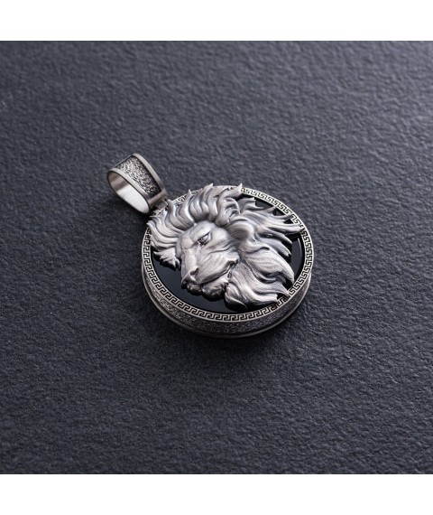 Silver pendant "Lion" (onyx) 1251 Onyx
