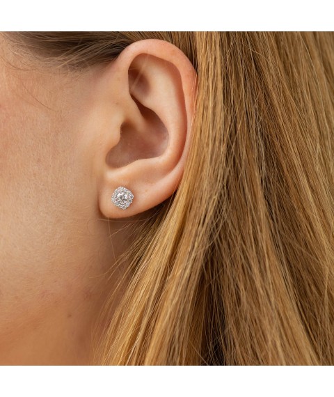 Earrings - studs with diamonds (white gold) 320711121 Onyx