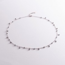 Silver necklace with blue cubic zirconia 181156 Onyx 46