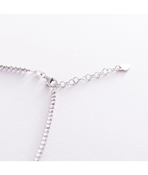 Silver necklace "Balls" 181073 Onix 45