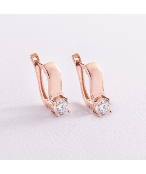 Gold earrings with cubic zirconia s06588 Onyx