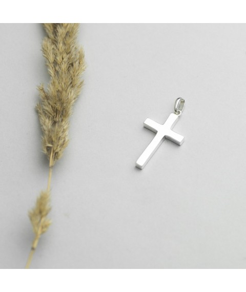 Серебряный крест ручной работы "Минимализм" 132750 Онікс