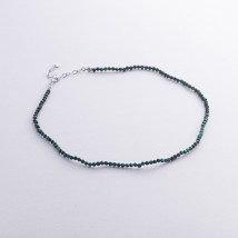 Silver necklace with malachite 181284 Onyx 45