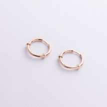 Серьги - кольца "Bamboo" в красном золоте с09141 Онікс