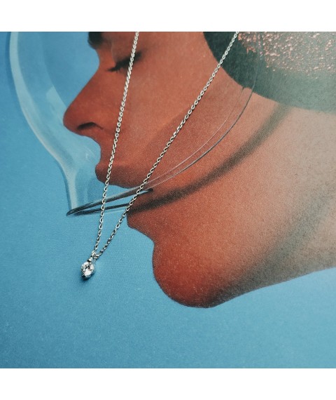 Silver necklace "Raindrop" 181006 Onyx 40
