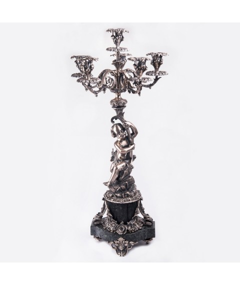 Handmade silver candlestick gray00038 Onyx