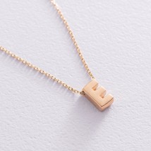 Necklace with the letter "E" in yellow gold coll01164E Onix 40