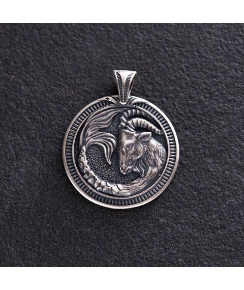 Silver pendant "Zodiac sign Capricorn" 133200 Capricorn Onyx