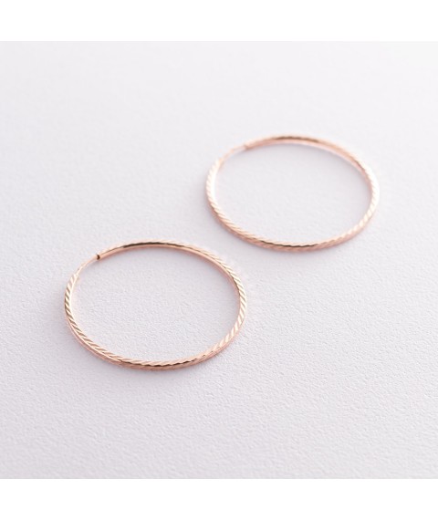 Gold earrings "Rings" (3.9 cm) s01879 Onyx