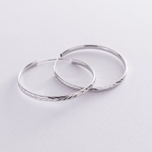 Сережки - кільця в сріблі (4.1 см) 122950 Онікс