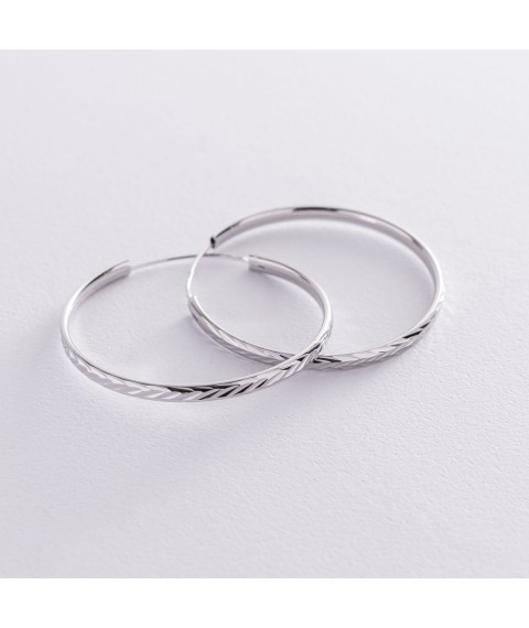 Сережки - кільця в сріблі (4.1 см) 122950 Онікс
