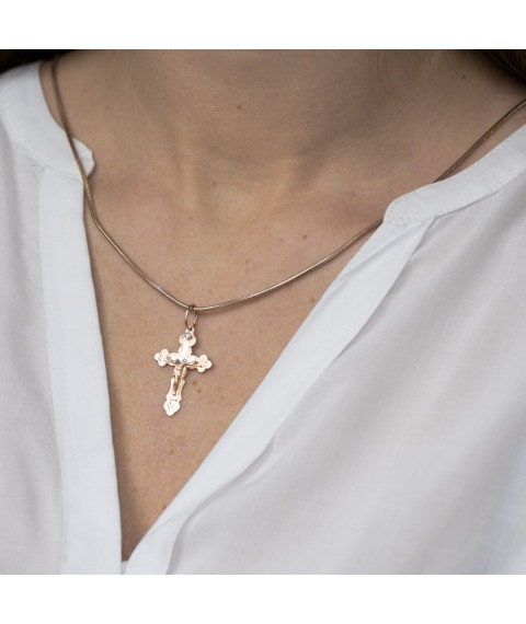 Gold cross with crucifix and cubic zirconia p02338 Onyx