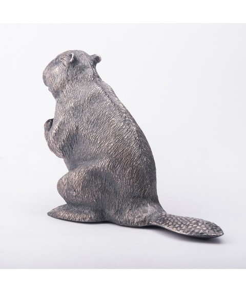 Handmade silver figure "Beaver" ser00031 Onix