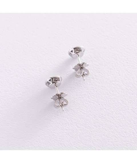 Gold earrings - studs with diamonds sb0350y Onyx