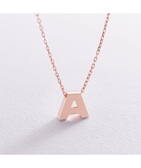 Gold necklace with the letter "A" coll01256A Onix 44