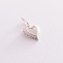 Silver pendant "Heart" (cubic zirconia) 131280 Onyx