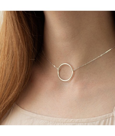 Silver necklace "Great Cycle" 181044 Onyx 40