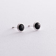 Silver earrings - studs (onyx) 122540 Onyx