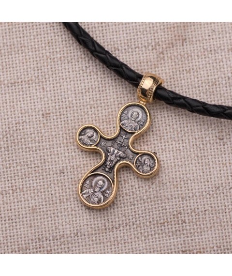 Silver Orthodox cross 132437 Onyx