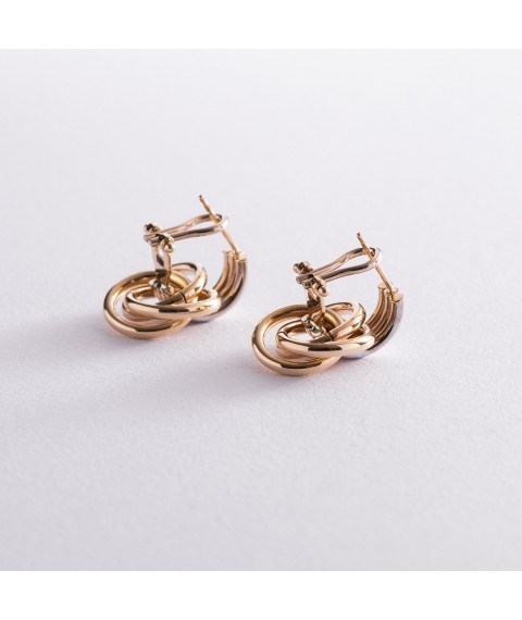 Gold earrings with Italian clasp s01290 Onix