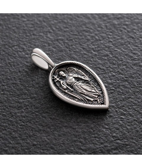 Silver amulet "Guardian Angel" 132969 Onyx