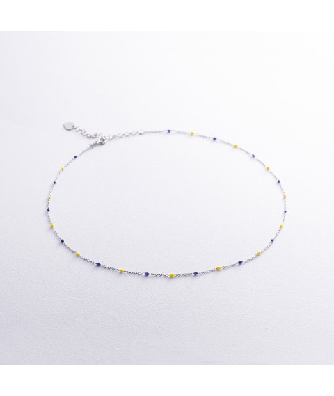 Necklace in silver (blue and yellow enamel) 181270 Onix 44