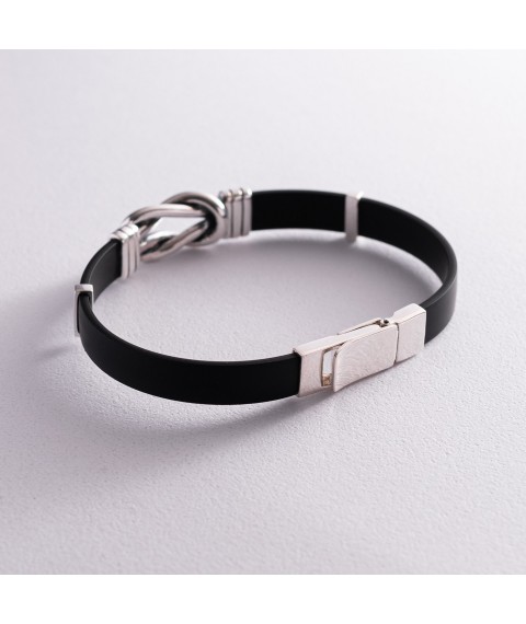 Rubber bracelet "Intertwined" made of silver 141582 Onix 21