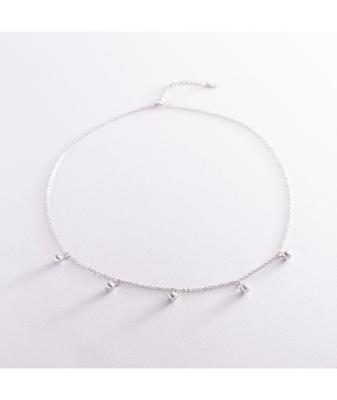 Silver necklace "Balls" 181065 Onix 45