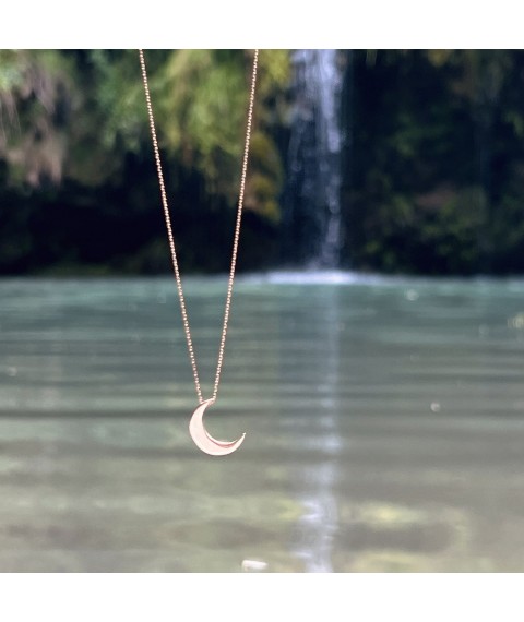 Gold necklace "Moon" kol01185 Onyx