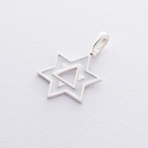 Silver pendant "Star of David" 132955 Onyx